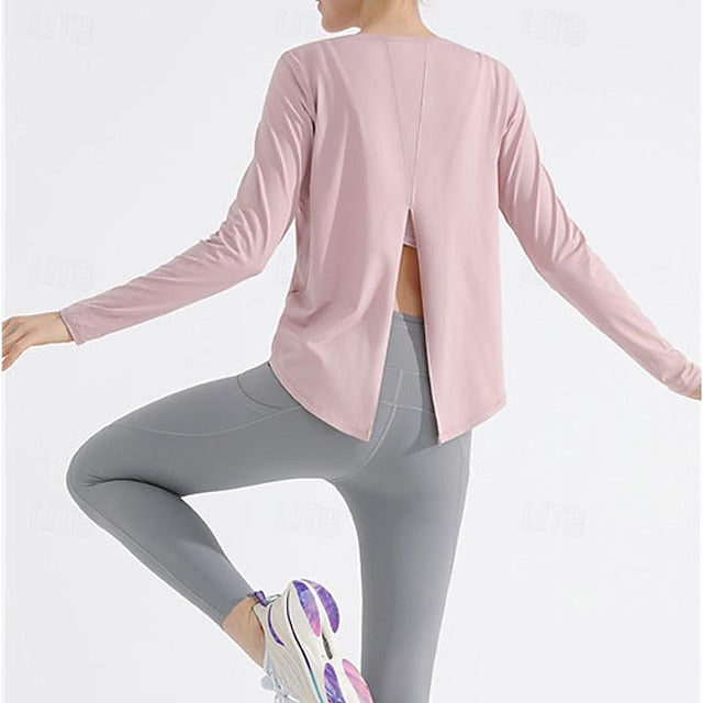 Women's Yoga Top Crew Neck Quick Dry Lightweight Breathable