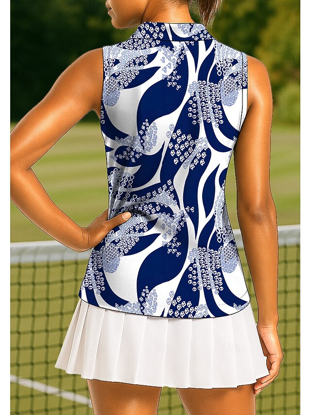 Women's Geometric Sport Shirt Golf Polo Shirt Tank Top
