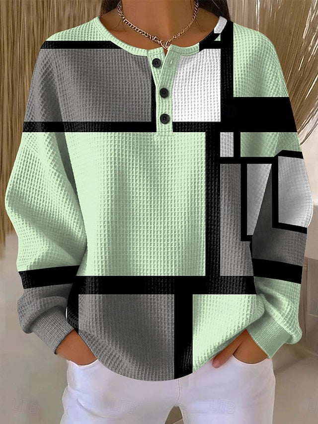 Women's Hoodies Graphic Geometric Color Block Fashion