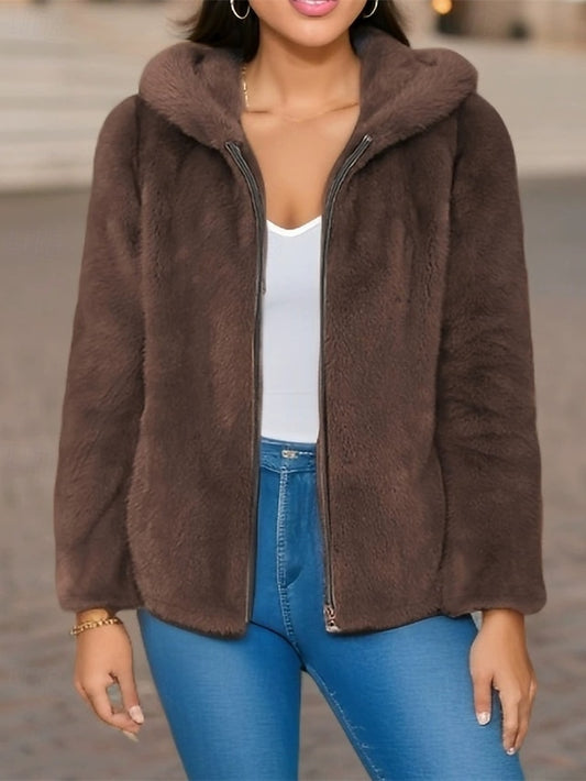 Zipper Casual Jacket Women's Warm Comfortable Pocket