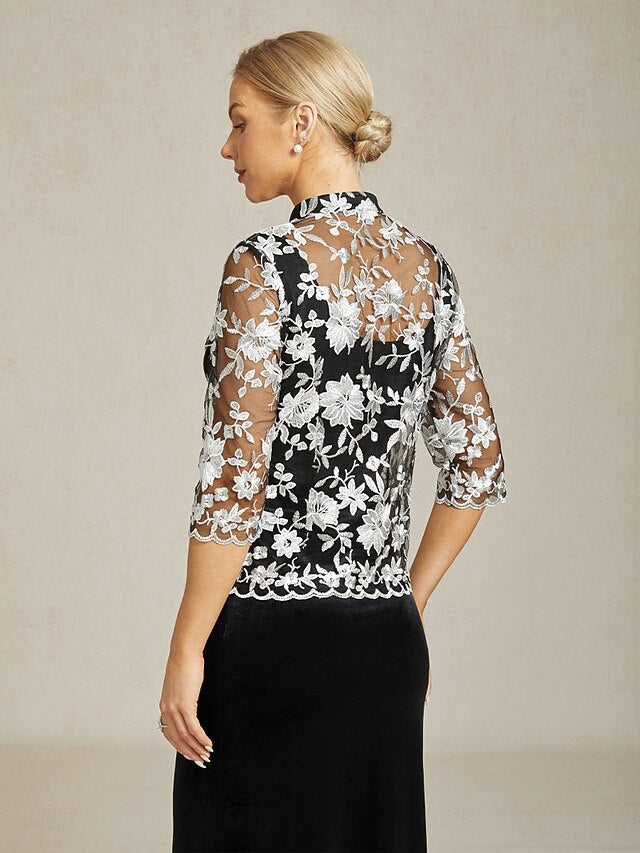 Women's Dressy Tops Lace Tops Floral Elegant Vintage High