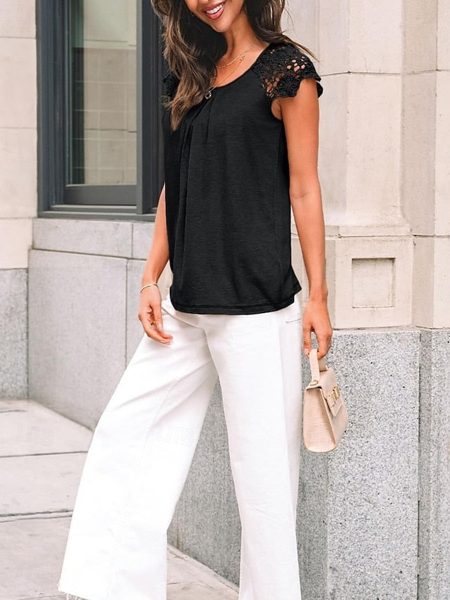 Women's T Shirt Solid Color Plain Fashion Stylish Classic