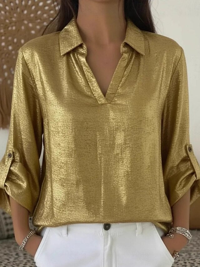 Women's Shirt Casual Shirt Plain Vintage Stylish Classic