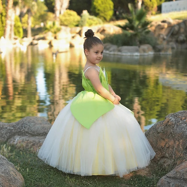 Dress Flower Bell Princess Fairytale Tinker Theme Tiana Girl