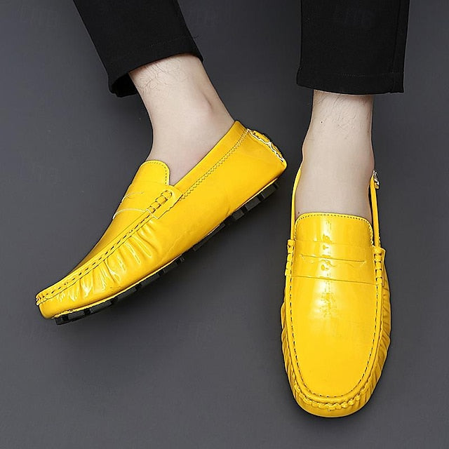 Slip-Ons Loafers Men's Driving Leather Penny PU