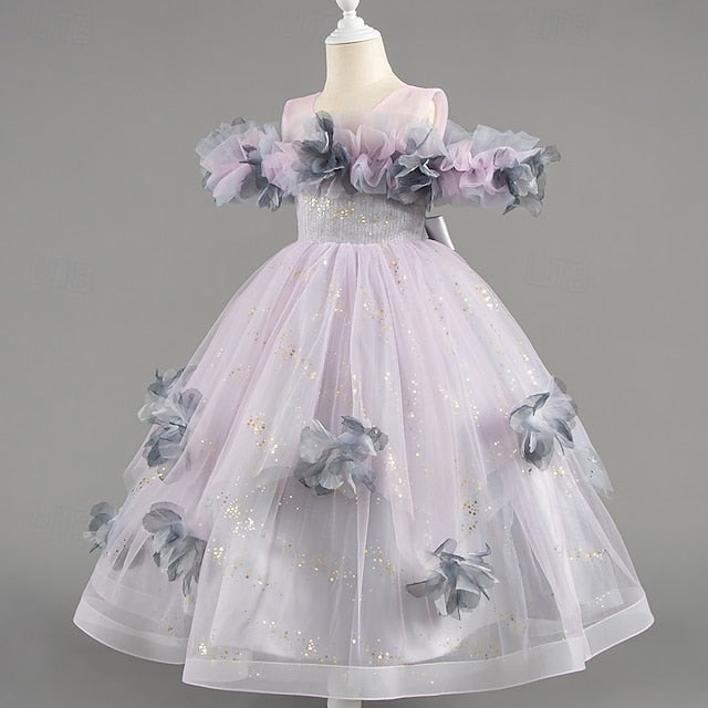 Wedding Kids Flower Party Girls' Special Dress Sleeve Short