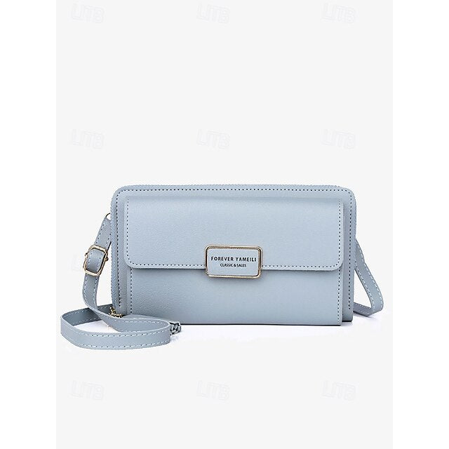 Crossbody Women's Leather Wristlet PU Phone Mobile Bag