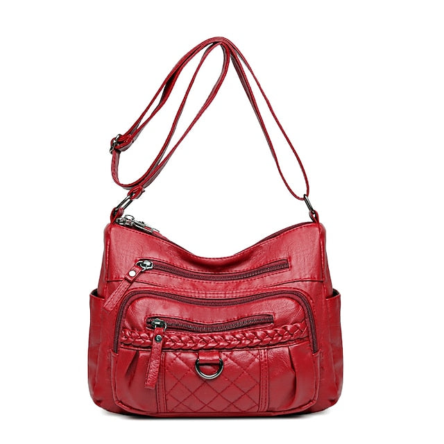Hobo Bag PU Shoulder Leather Crossbody Women's
