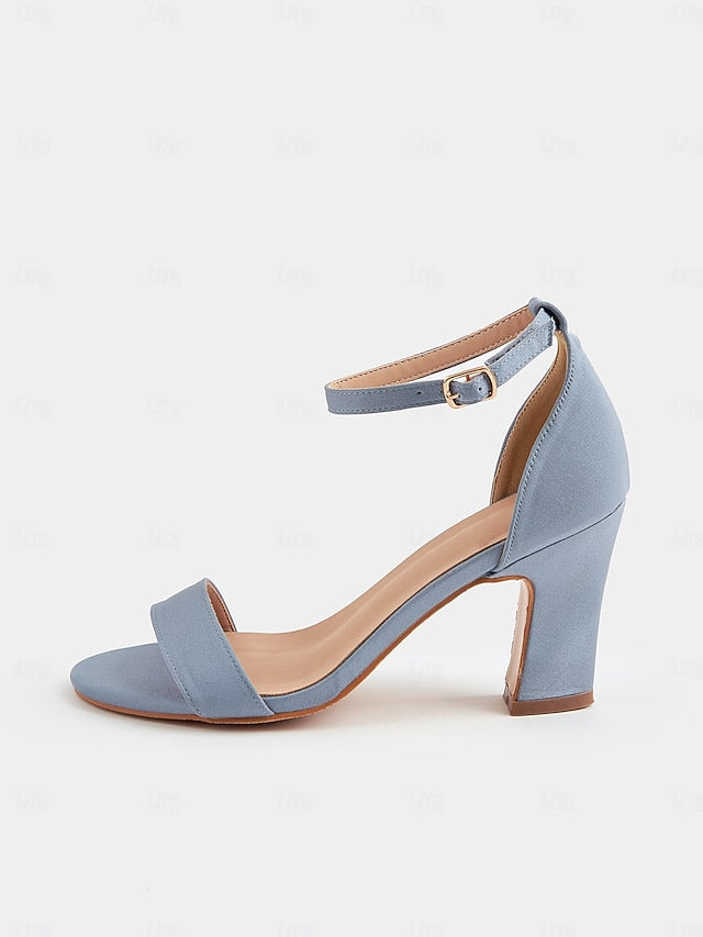 - Toe Strap Heel Sandals Women's High Ankle Open Light Blue