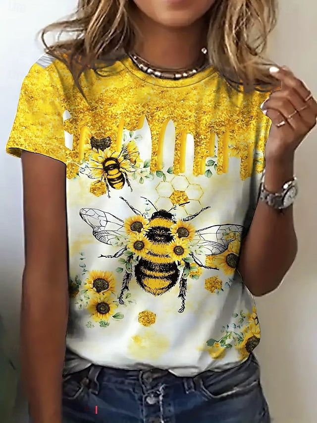 Women's T Shirt Graphic Animal Butterfly Vintage Stylish