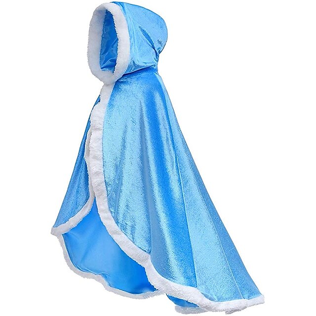 Elsa Cloak Cape Princess Tulle Hooded Set Dress With Crown