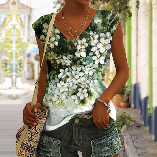 Women's Camisole Tank Top Basic Floral Print Sleeveless