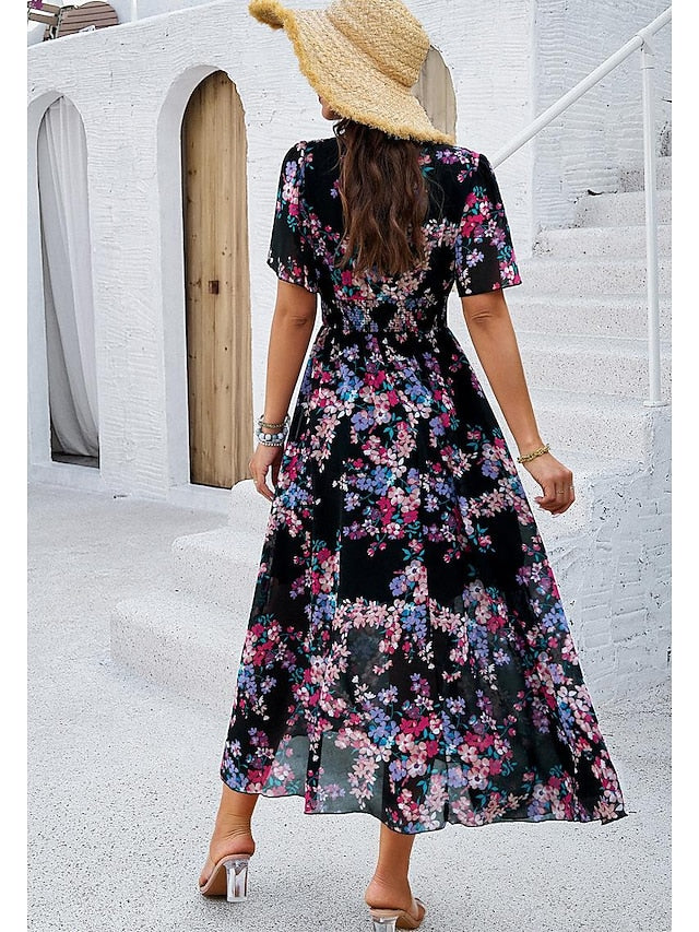 Women's Sheath Dress Chiffon Dress Sundress Floral Graphic