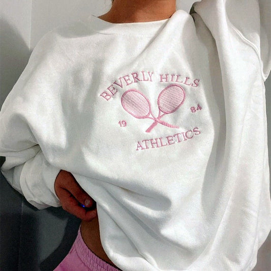 Sweat-shirt de tennis décontracté blanc