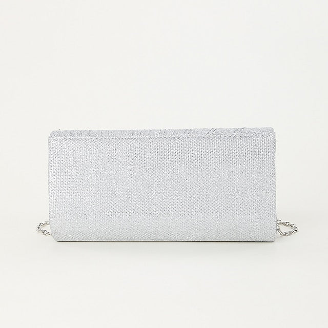 Women's Evening Silver Clutch Glitter – Elegant Purse