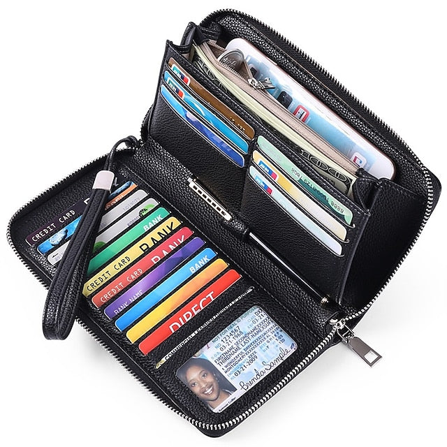 Leather Daily Wallet Bag PU Women's Phone Outdoor Mobile