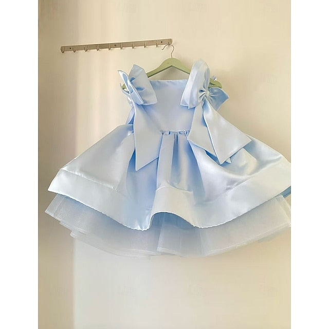 Dress Solid Party Girls' Flower Girl Kids Color