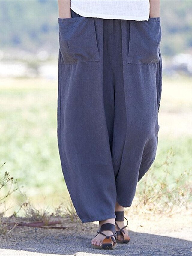 Women's Wide Leg Pants Trousers Streetwear Casual Long High