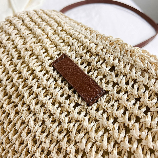 Women's Woven Straw Boho – Bag Crossbody Natural Summer
