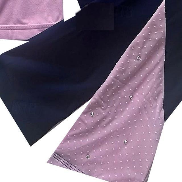 Women's Girls' Ice Skating Tights Top with Pants Pink