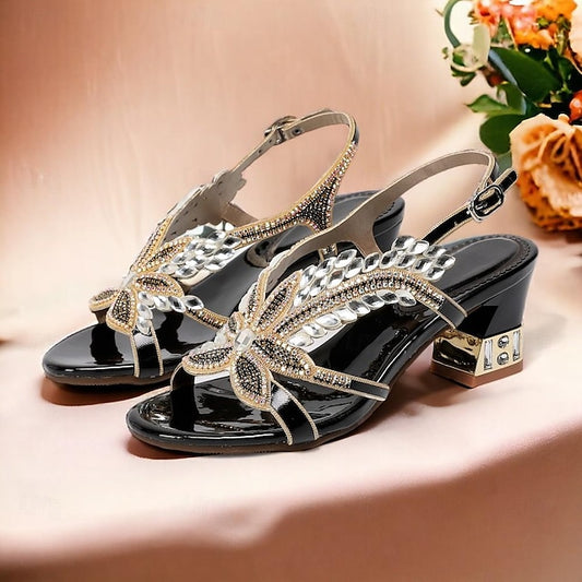 Sandals Shoes Round Toe Wedding Rhinestone Women's Party
