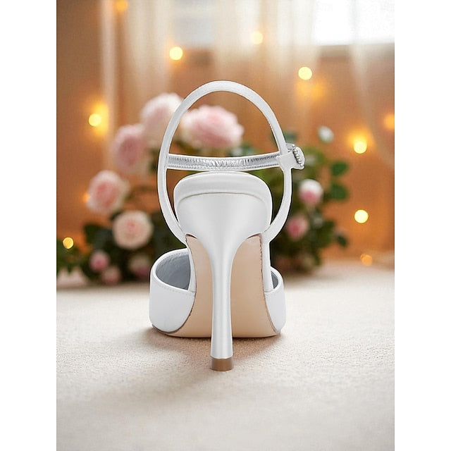 Heels Green Stiletto Women's Strap - Satin Ankle with