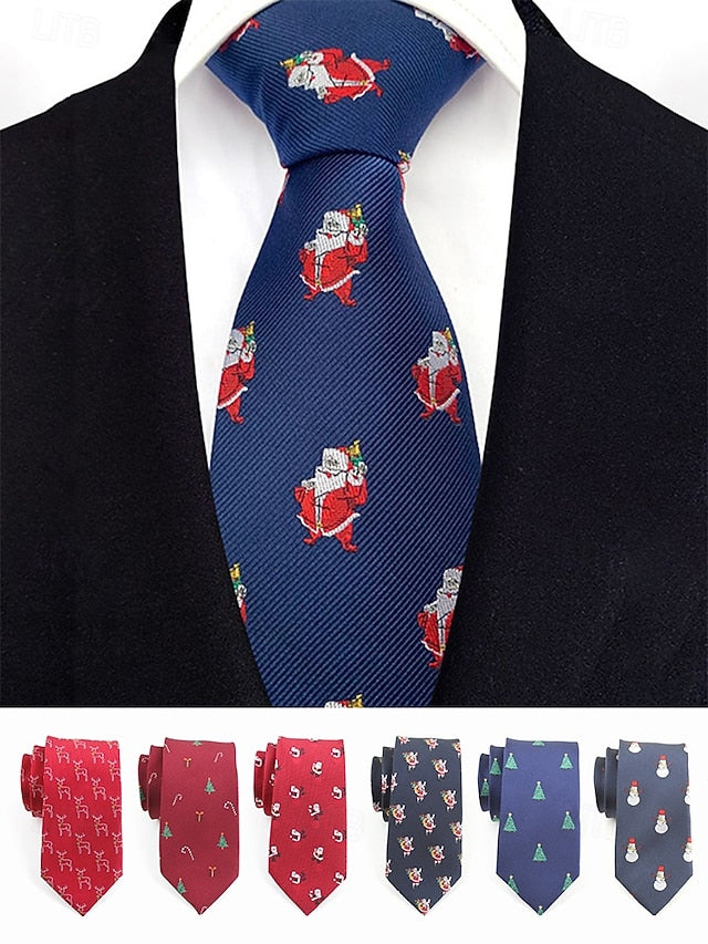 Necktie Christmas Santa Men's with