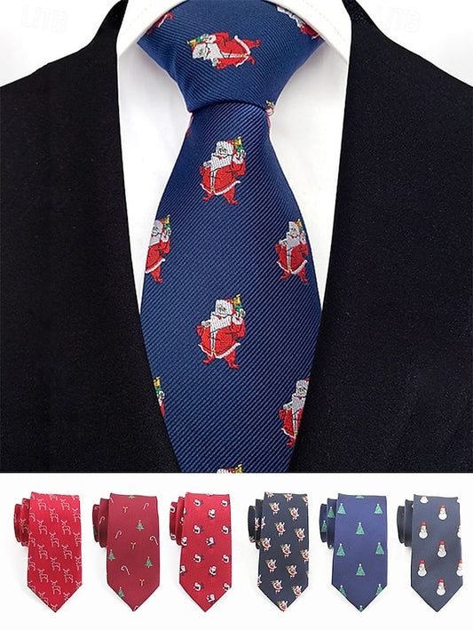 Necktie Christmas Santa Men's with