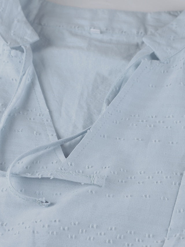 Women's White Blue Green Summer Spring Fall Midi Dress