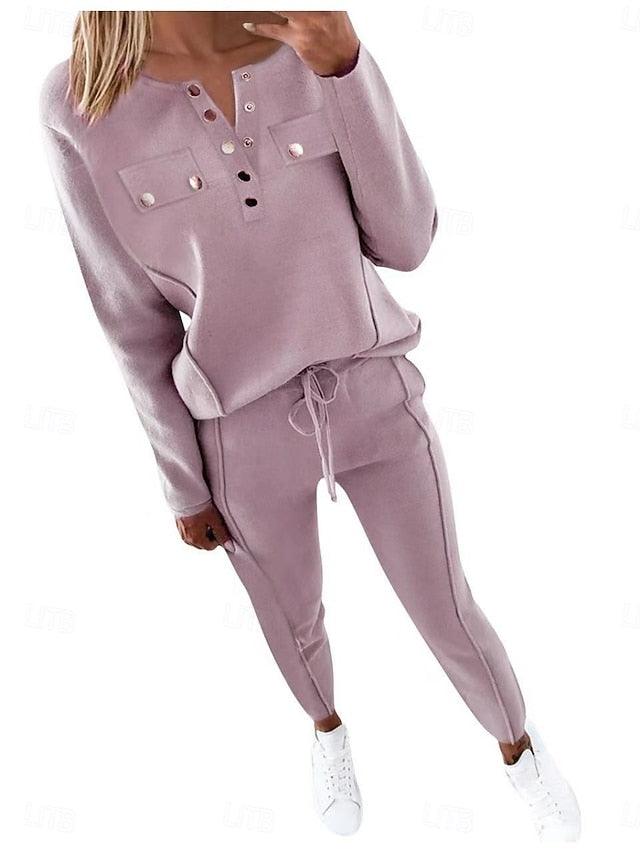 Women's Blouse Chinos Long Sleeve Crew Neck Plain Fashion