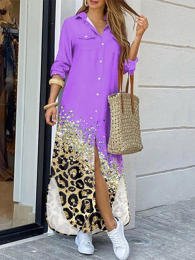 Women's Long Dress Maxi Dress Shirt Dress Casual Dress