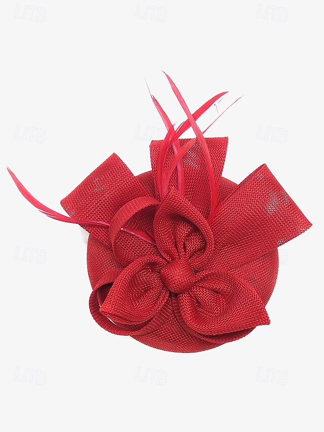 Women's Fascinator and Feather Bow Hat Green Accents with