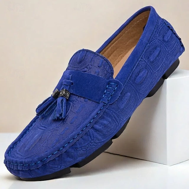 Men's Loafers Tassel with Suede Faux and Detail Brown