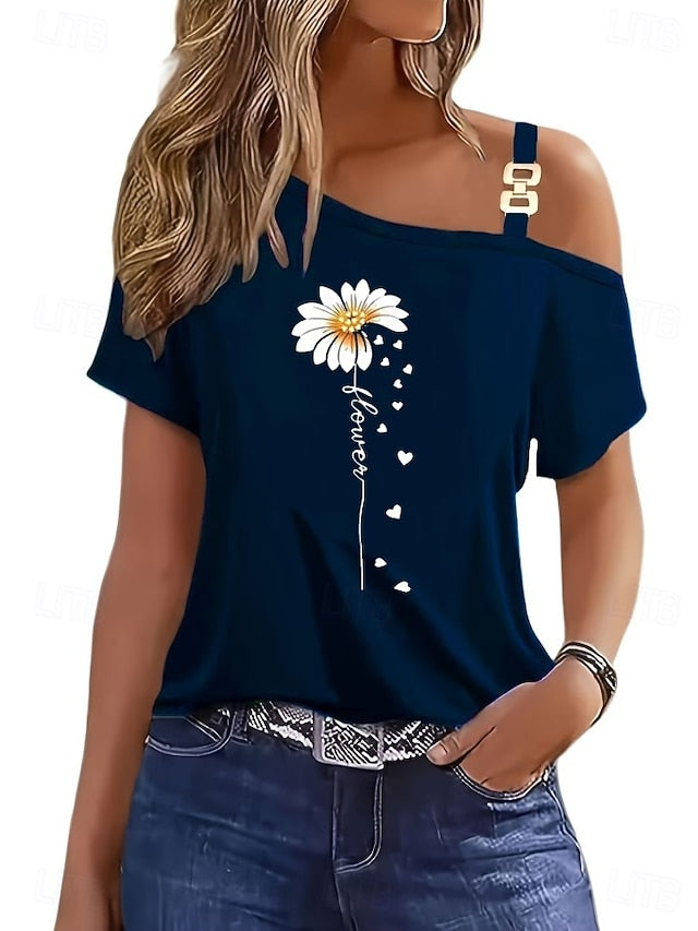 Women's T Shirt Tee Top Print Floral Graphic Plants Vintage