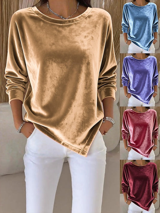Women's Blouse Solid Color Vacation Stylish Casual Long