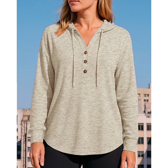 Women's Casual Sweatshirt Pullover Hoodie Drawstring Long