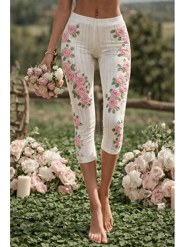 Women's Capri Pants Chinos Leggings Vacation Vintage