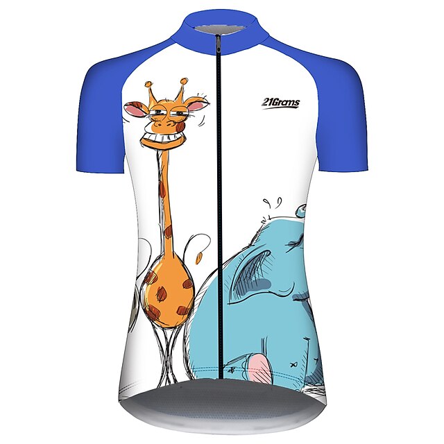 Women's Cycling Jersey Animal Elephant Giraffe Short Sleeve
