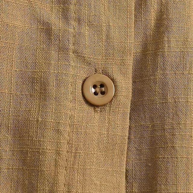 Women's Cotton Linen Shirts Linen Shirt Button Up Long