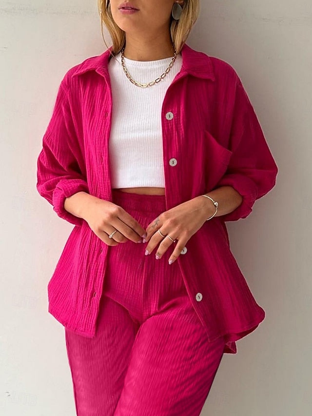 Women's Two Piece Sets Pants Sets Bolero Top Long Sleeve