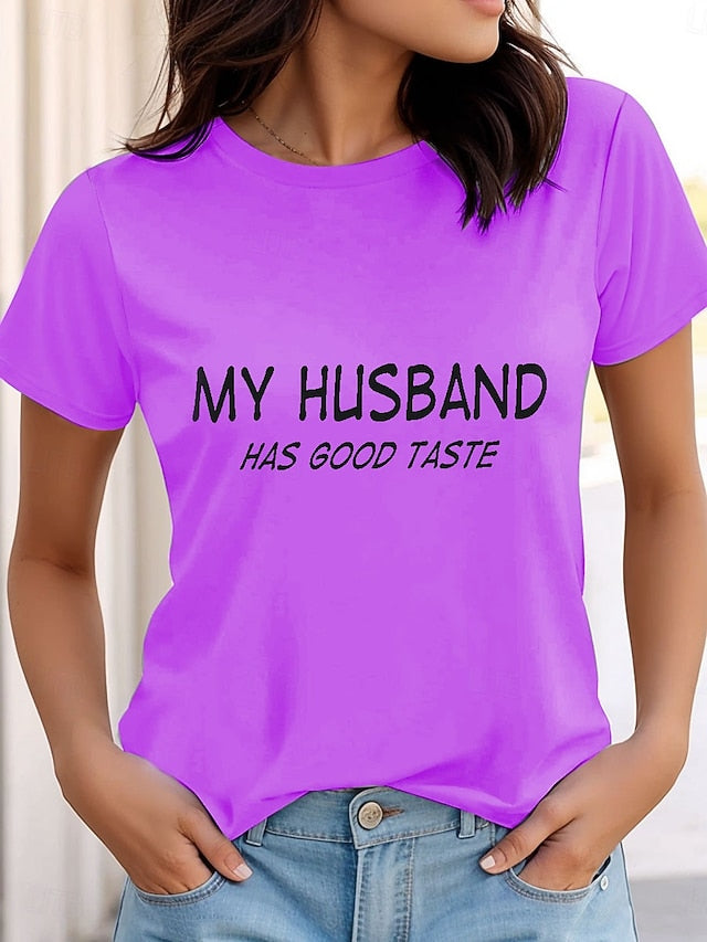 Women's Funny T Shirt Graphic Letter Stylish Casual Short