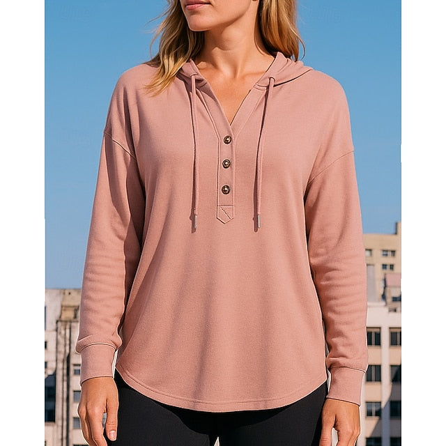 Women's Casual Sweatshirt Pullover Hoodie Drawstring Long