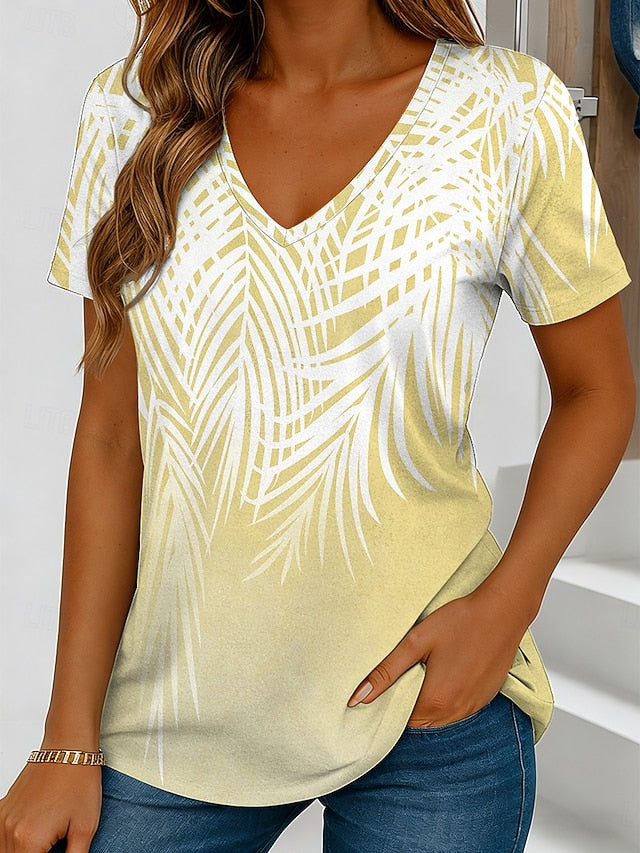 Women's T Shirt Print Graphic Plants Vintage Stylish