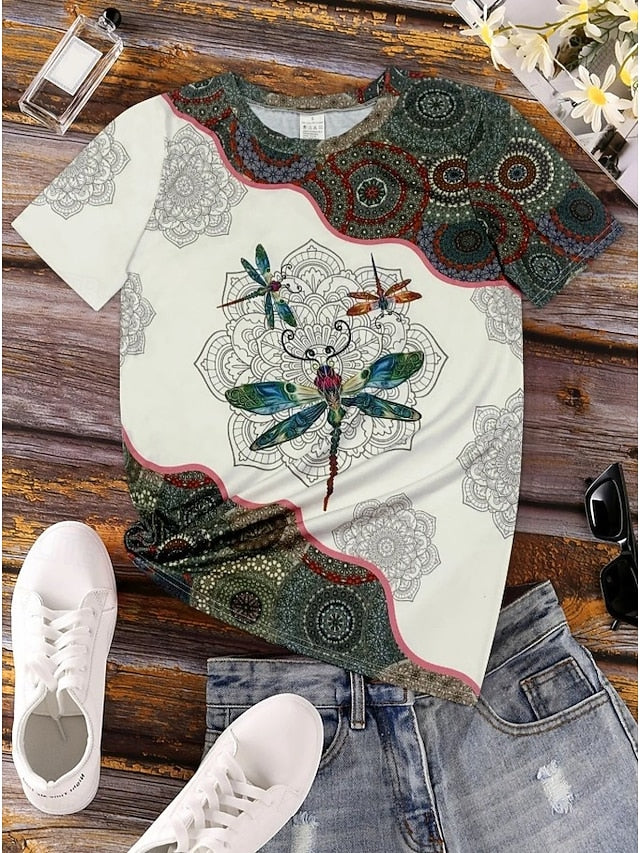 Women's T Shirt Print Graphic Animal Vintage Stylish