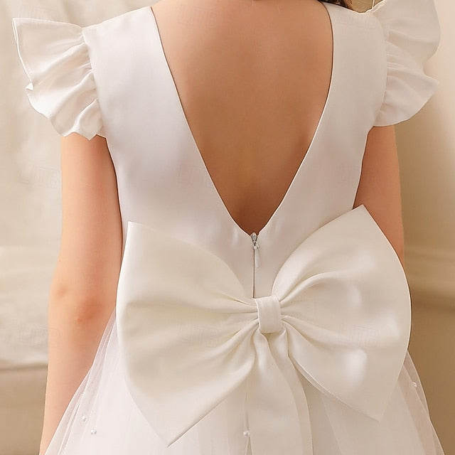 Color Party Solid Girls' Flower Kids Girl Dress