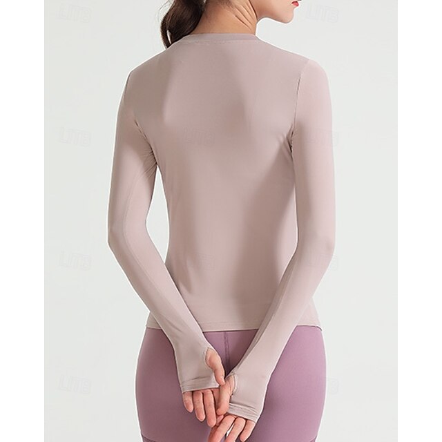 Women's Solid Colored Tennis Top Long Sleeve Breathable