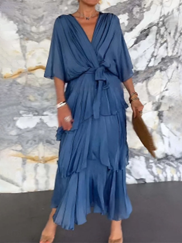 Women's Maxi Dress A Line Dress Solid Color Summer Dress