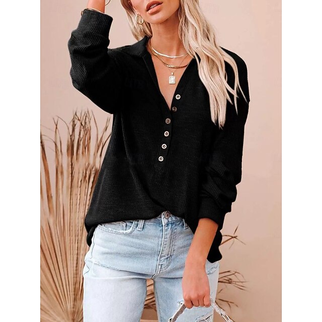 Women's Popover Shirt Casual Shirt Corduroy Shirt Blouse