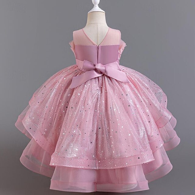 Dress Girl Girls' Flower Kids Sleeveless Party Sequin