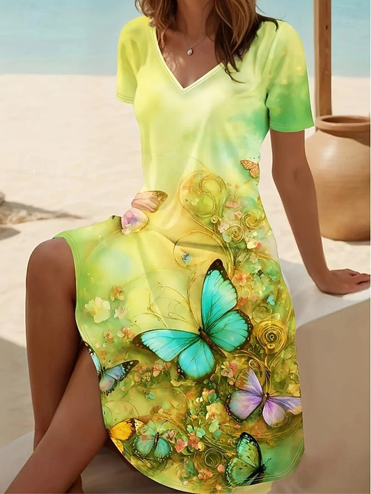 Women's Mini Dress T Shirt Dress Tee Dress A Line Dress